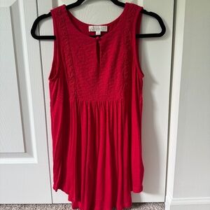 Red Eyelet Tank